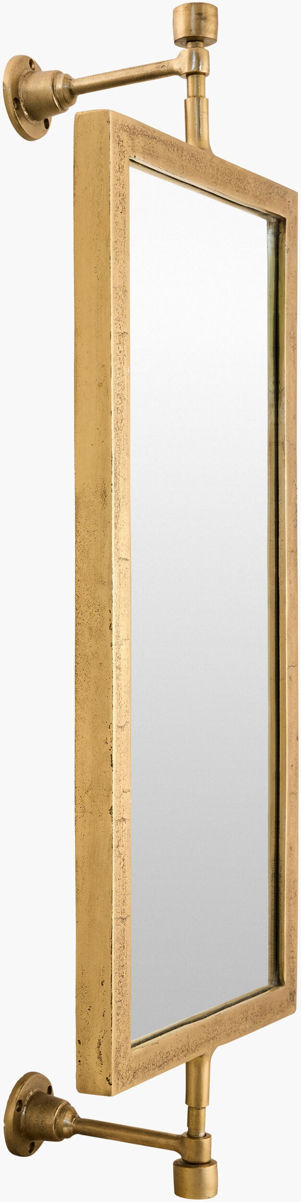 Surya Emmeline 42"H X 16"W X 8"D Rustic Industrial Accent Mirror - Transform Your Space With Style Frame, Gold Aluminum Emme002-4216