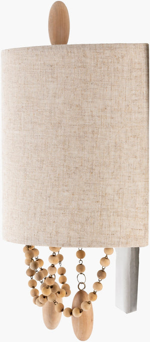 Livabliss Emmalyn Wood and Linen Wall Sconce Warm Ambient Light for Bedroom or Hallway EMN-001