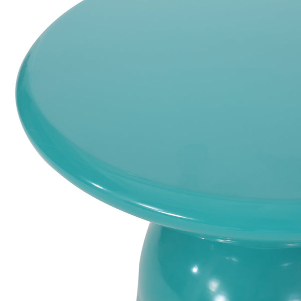 English Elm Outdoor Powder-coated Iron Pedestal Side Table for Patio and Lounge Spaces 73615.00T