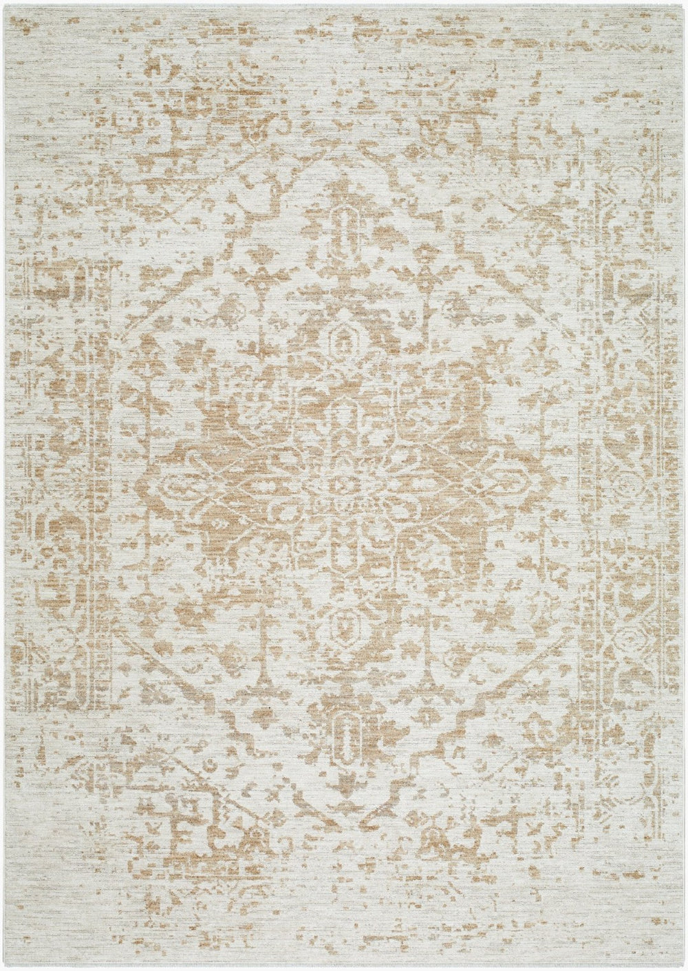 Livabliss Emory Fringe Accent Rug Machine Woven Polyester Pile for Entryway or Bedside Cream, Tan 2'4" x 3'9" EMO2300-2745