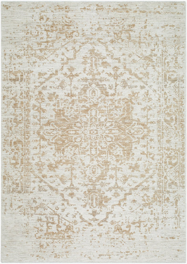 Livabliss Emory Fringe Accent Rug Machine Woven Polyester Pile for Entryway or Bedside Cream, Tan 2'4" x 3'9" EMO2300-2745