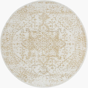 Livabliss Emory Fringe Accent Rug Machine Woven Polyester Pile for Entryway or Bedside Cream, Tan 6'11" x 6'11" EMO2300-7RD