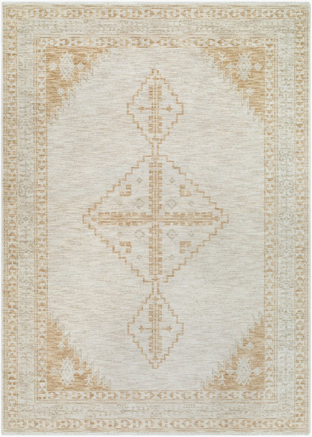 Livabliss Emory Machine Woven Polyester Runner Rug with Fringe Detail for Hallways and Entryways Ivory, Tan 9'4" x 13'1" EMO2301-94131