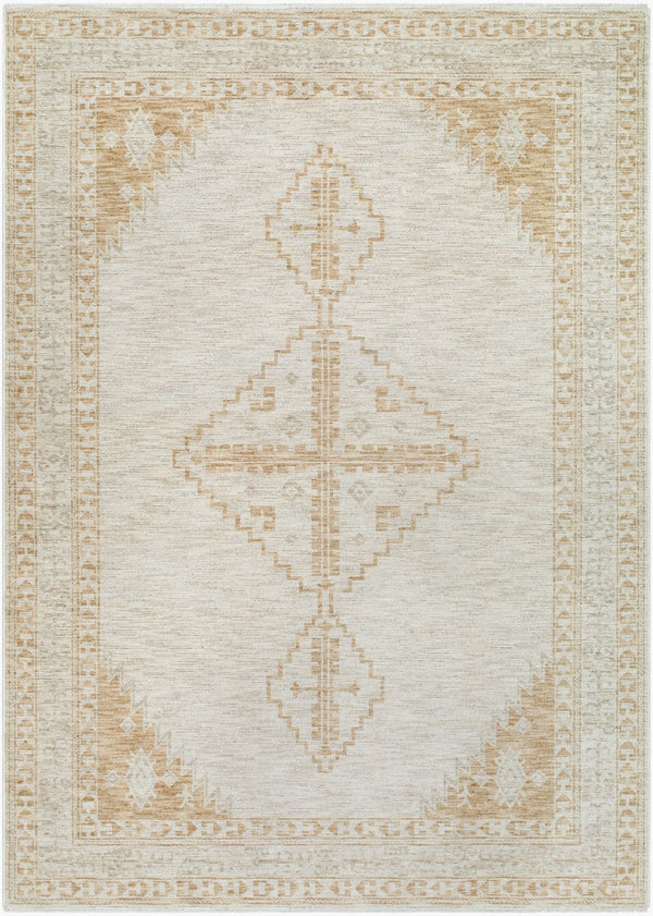 Livabliss Emory Machine Woven Polyester Runner Rug with Fringe Detail for Hallways and Entryways Ivory, Tan 9'4" x 13'1" EMO2301-94131