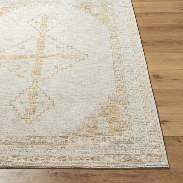 Livabliss Emory Machine Woven Polyester Runner Rug with Fringe Detail for Hallways and Entryways Ivory, Tan 2'7" x 10' EMO2301-2710