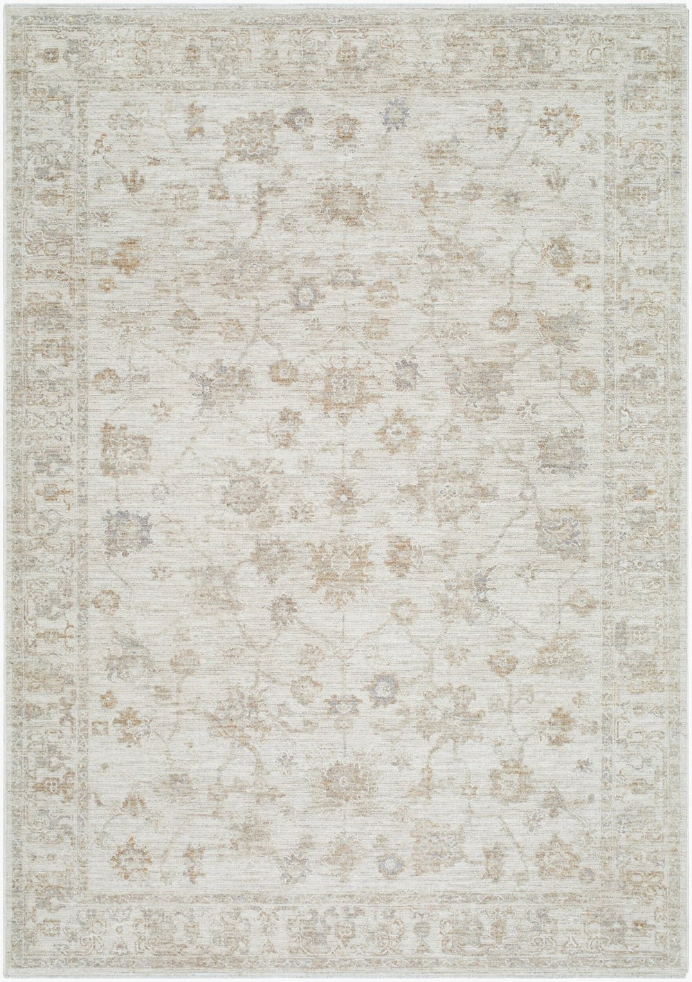 Livabliss Emory Turkish Inspired Polyester Area Rug with Fringe Edge for Entryway or Kitchen Ivory, Light Gr 9'4" x 13'1" EMO2302-94131