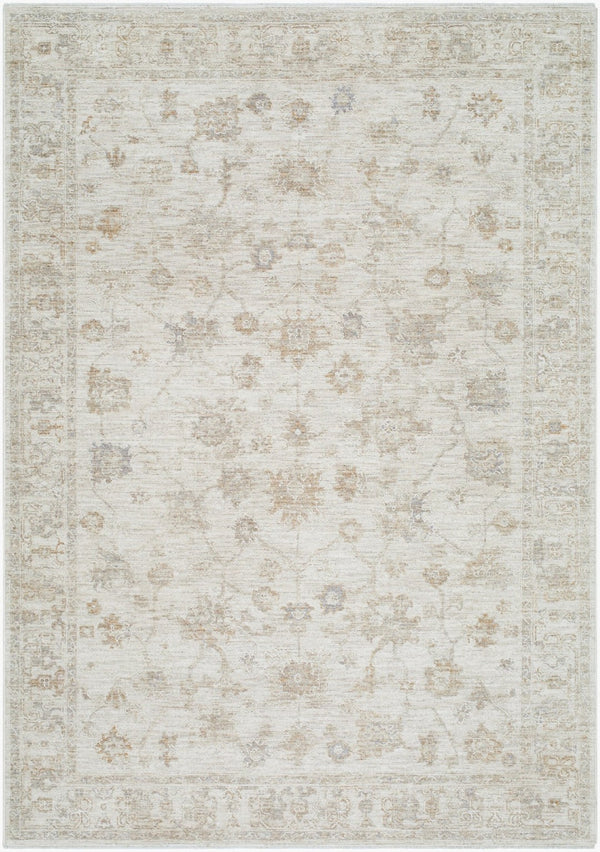 Livabliss Emory Turkish Inspired Polyester Area Rug with Fringe Edge for Entryway or Kitchen Ivory, Light Gr 9'4" x 13'1" EMO2302-94131