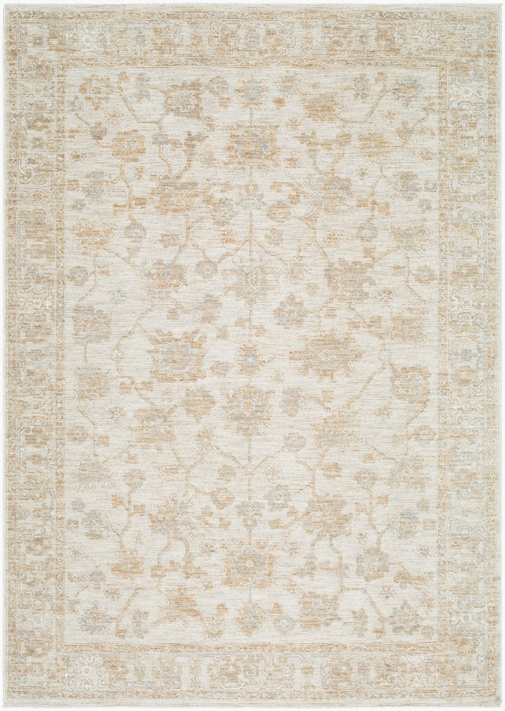 Livabliss Emory Machine Woven Turkish Accent Rug with Fringe Edge and Intricate Pattern Tan, Ivory 9'4" x 13'1" EMO2303-94131