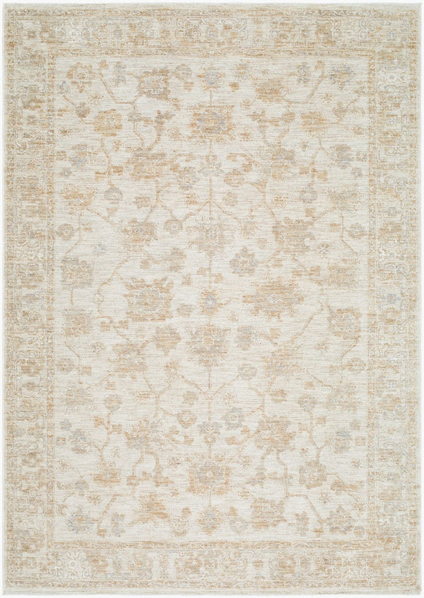 Livabliss Emory Machine Woven Turkish Accent Rug with Fringe Edge and Intricate Pattern Tan, Ivory 9'4" x 13'1" EMO2303-94131
