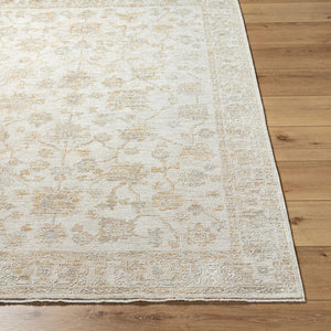 Livabliss Emory Machine Woven Turkish Accent Rug with Fringe Edge and Intricate Pattern Tan, Ivory 9'4" x 13'1" EMO2303-94131
