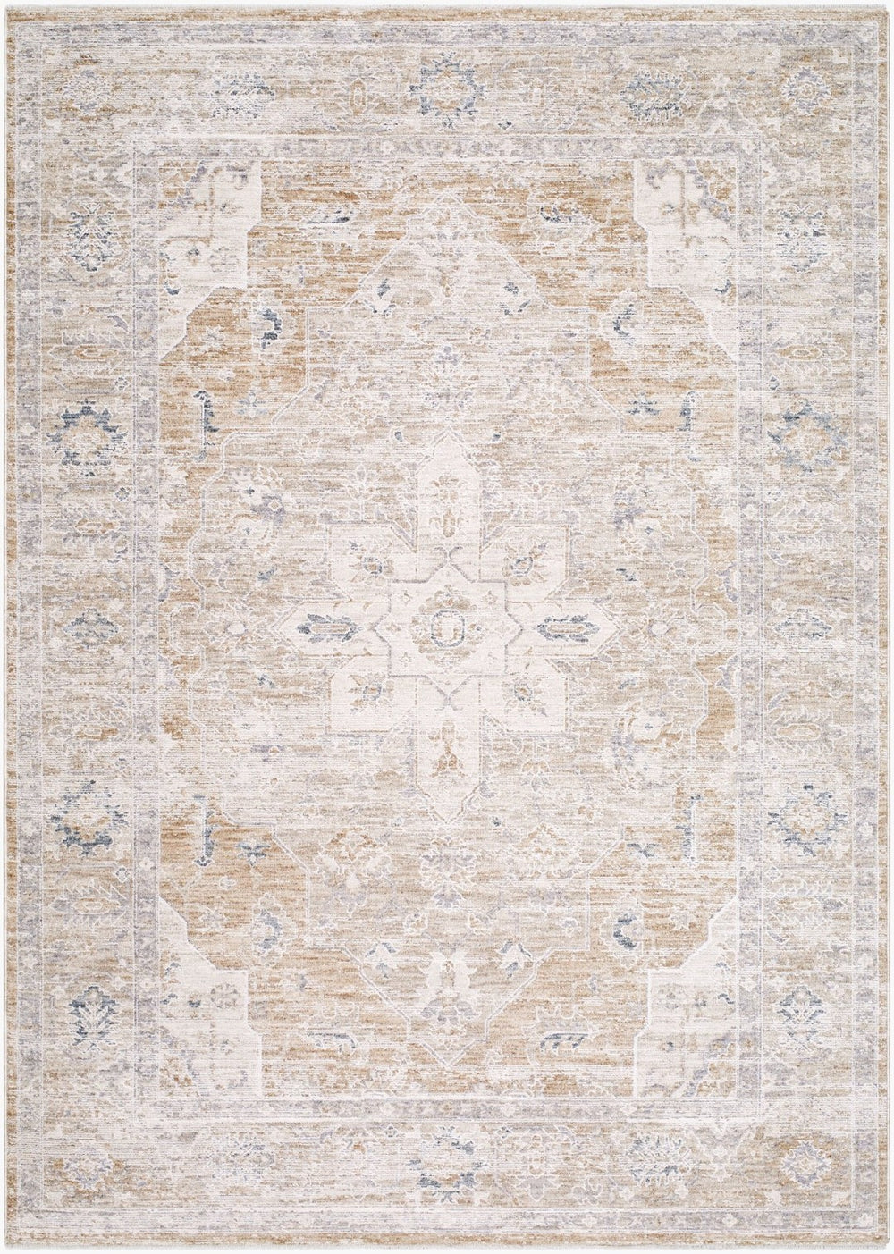 Livabliss Emory Machine Woven Polyester Area Rug with Fringe Border for Living Room Floors Ivory, Cream 9'4" x 13'1" EMO2304-94131