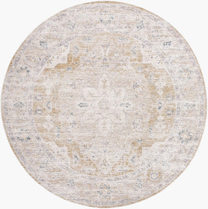 Livabliss Emory Machine Woven Polyester Area Rug with Fringe Border for Living Room Floors Ivory, Cream 6'11" x 6'11" EMO2304-7RD