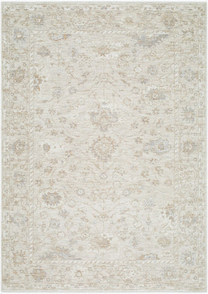 Livabliss Emory Ornamental Runner Rug Fringe Trim Polyester Woven Hallway Entryway Accent Ivory, Cream 9'4" x 13'1" EMO2307-94131