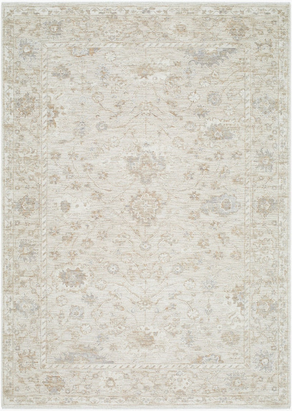 Livabliss Emory Ornamental Runner Rug Fringe Trim Polyester Woven Hallway Entryway Accent Ivory, Cream 9'4" x 13'1" EMO2307-94131