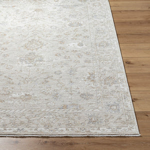 Livabliss Emory Ornamental Runner Rug Fringe Trim Polyester Woven Hallway Entryway Accent Ivory, Cream 9'4" x 13'1" EMO2307-94131