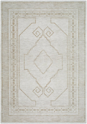 Livabliss Emory Traditional Fringe Area Rug Turkish Woven Polyester for Living Dining Bedroom Ivory, Cream 7'10" x 10' EMO2309-71010