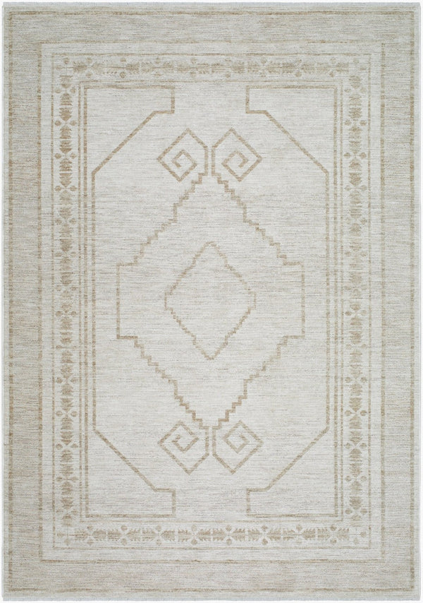 Livabliss Emory Traditional Fringe Area Rug Turkish Woven Polyester for Living Dining Bedroom Ivory, Cream 7'10" x 10' EMO2309-71010