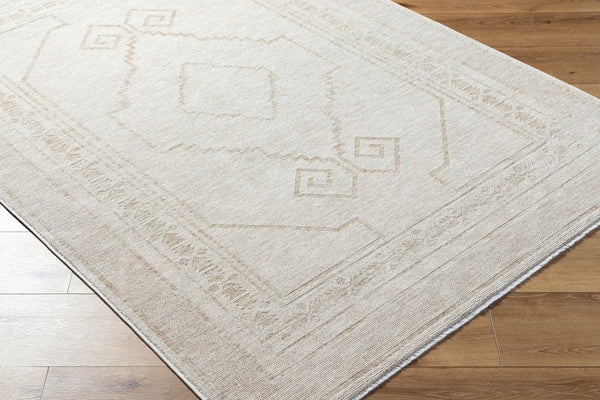 Livabliss Emory Traditional Fringe Area Rug Turkish Woven Polyester for Living Dining Bedroom Ivory, Cream 7'10" x 10' EMO2309-71010