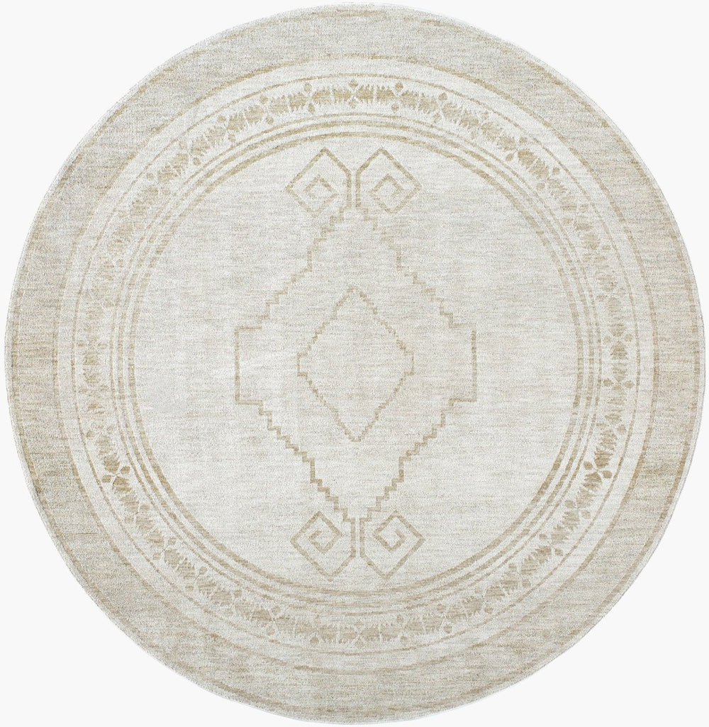 Livabliss Emory Traditional Fringe Area Rug Turkish Woven Polyester for Living Dining Bedroom Ivory, Cream 6'11" x 6'11" EMO2309-7RD