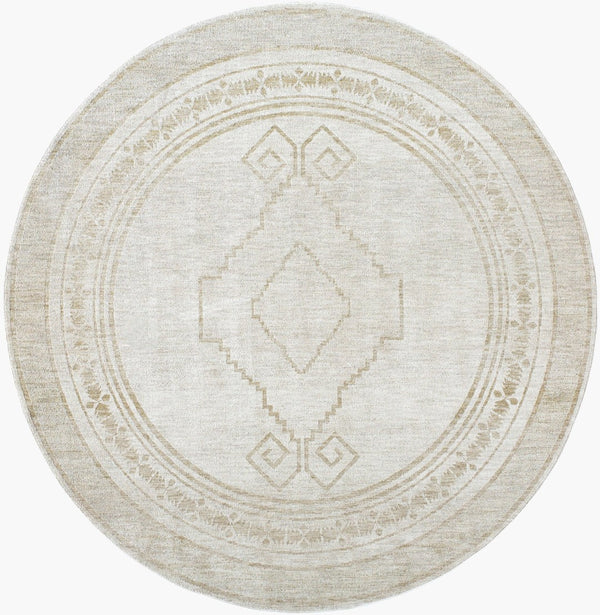 Livabliss Emory Traditional Fringe Area Rug Turkish Woven Polyester for Living Dining Bedroom Ivory, Cream 6'11" x 6'11" EMO2309-7RD