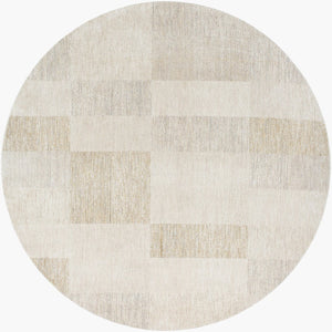 Livabliss Emory Machine Woven Polyester Accent Rug with Fringe Detail for Small Seating Areas Ivory, Cream 6'11" x 6'11" EMO2310-7RD