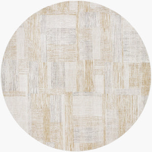 Livabliss Emory Machine Woven Polyester Area Rug with Fringe for Living and Dining Rooms Tan, Ivory 6'11" x 6'11" EMO2311-7RD