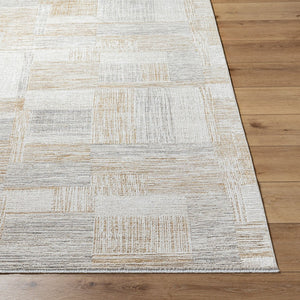Livabliss Emory Machine Woven Polyester Area Rug with Fringe for Living and Dining Rooms Tan, Ivory 9'4" x 13'1" EMO2311-94131