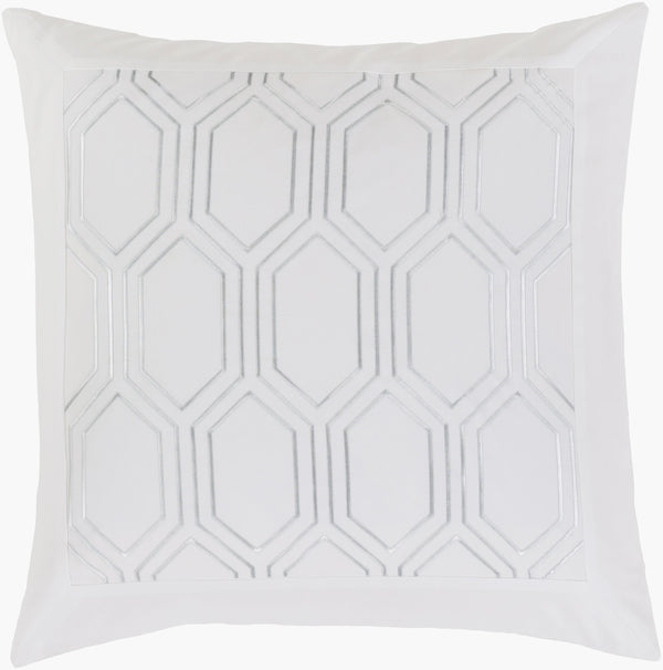 Surya Empire Emr-3000 Stylish Sham - Revitalize Your Decor With Premium Cotton From India, 30-day Warranty! White Cotton,Cotton Emr3000-es