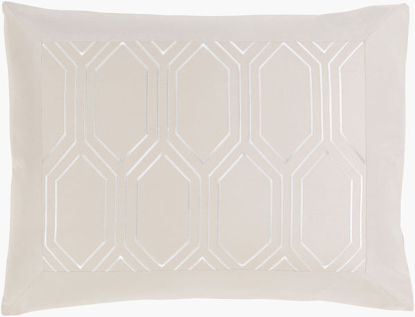 Surya Empire Emr-3000 Stylish Sham - Revitalize Your Decor With Premium Cotton From India, 30-day Warranty! Taupe Cotton,Cotton Emr3002-s