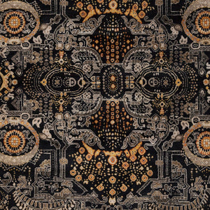 Empress EMS-7000 8' x 11' Handmade Rug EMS7000-811  Black, Mustard, Charcoal, Burnt Orange, Medium Gray Surya