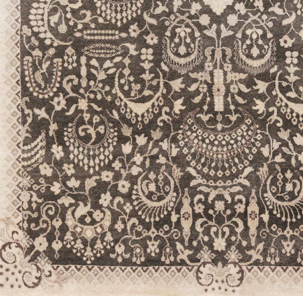 Surya Empress Handmade Rug 2' X 3' - Luxurious Wool, Hand-knotted, Imported From India For Timeless Elegance Ink Blue Wool Ems7001-5686