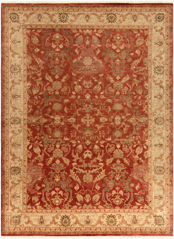 Surya Empress Handmade Rug 2' X 3' - Luxurious Wool, Hand-knotted, Imported From India For Timeless Elegance Burgandy Wool Ems7002-23