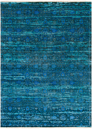 Empress EMS-7008 8' x 11' Handmade Rug EMS7008-811  Teal, Dark Blue, Blue, Light Blue Surya
