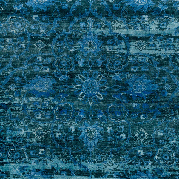 Empress EMS-7008 8' x 8' Round Handmade Rug EMS7008-8RD  Teal, Dark Blue, Blue, Light Blue Surya