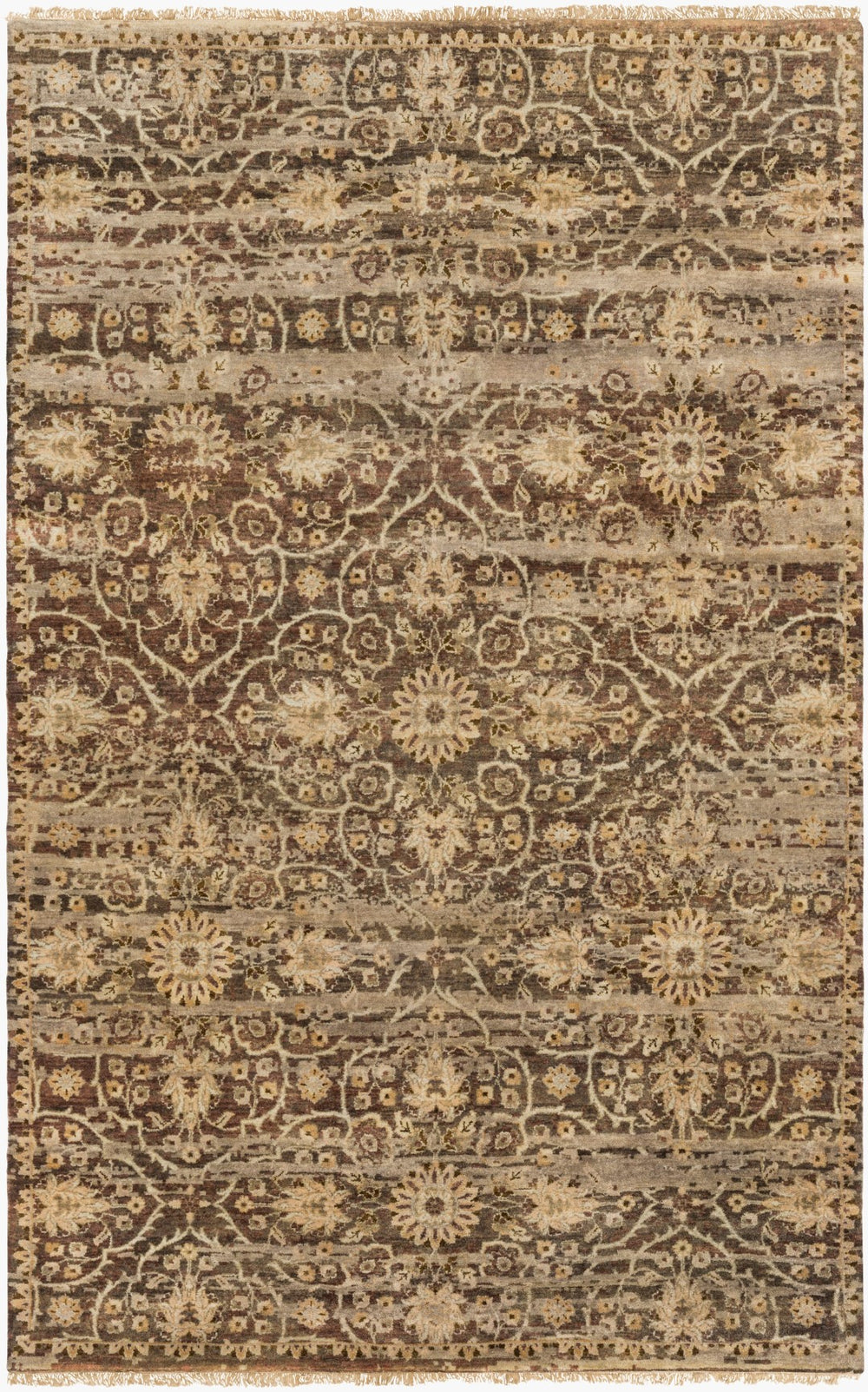 Surya Empress Handmade Rug 2' X 3' - Luxurious Wool, Hand-knotted, Imported From India For Timeless Elegance Charcoal Wool Ems7010-5686