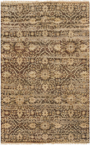 Surya Empress Handmade Rug 2' X 3' - Luxurious Wool, Hand-knotted, Imported From India For Timeless Elegance Charcoal Wool Ems7010-5686