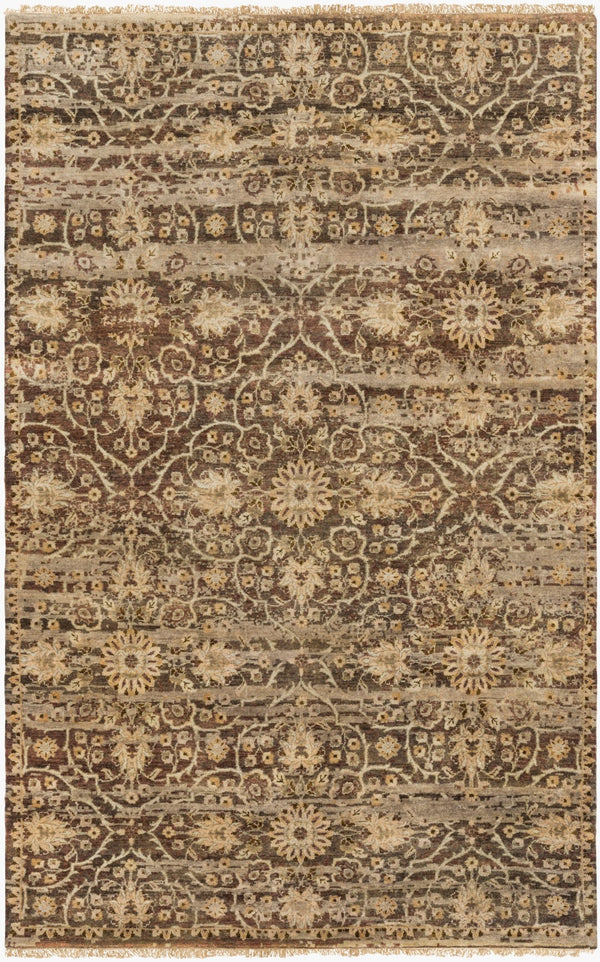 Surya Empress Handmade Rug 2' X 3' - Luxurious Wool, Hand-knotted, Imported From India For Timeless Elegance Charcoal Wool Ems7010-5686