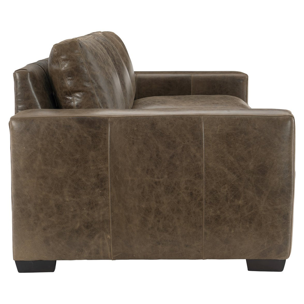 Bernhardt Bernhardt Top-Grain Leather Sofa With Wide Track Arms, Plush Cushions & Tapered Block Feet — 94" 9227LO