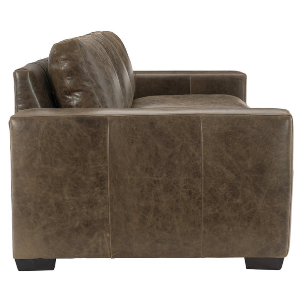 Bernhardt Bernhardt Top-Grain Leather Sofa With Wide Track Arms, Plush Cushions & Tapered Block Feet — 94" 9227LO