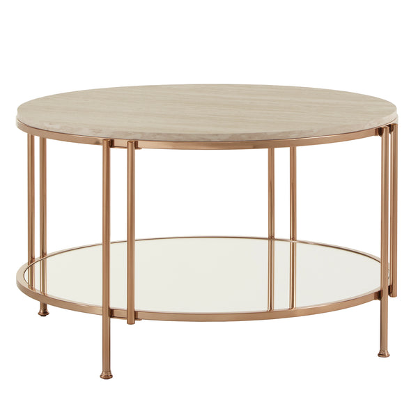 Homelegance By Top-Line Annika Champagne Gold Finish Coffee Table Champagne Gold Veneer