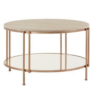 Homelegance By Top-Line Annika Champagne Gold Finish Coffee Table Champagne Gold Veneer