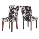 Homelegance By Top-Line Chayce Cowhide Parsons Dining Chairs (Set of 2) Espresso Fabric