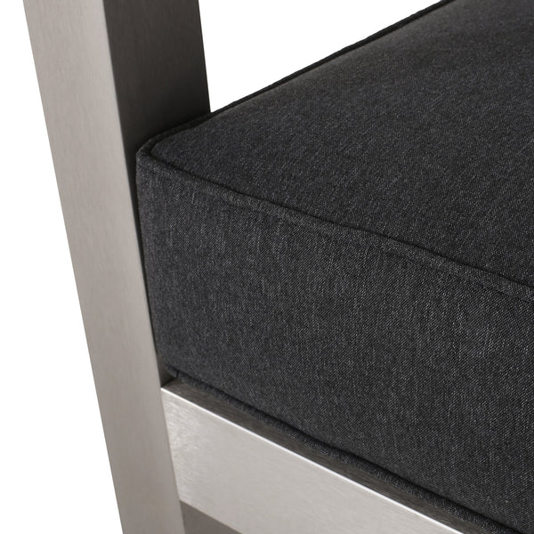 English Elm Christopher Knight Home® - AVIARA Aluminum Club Chair with Deep Seating and Low-Profile Design, Durable 400 lb Capacity, Compact Silver 64077.00SC