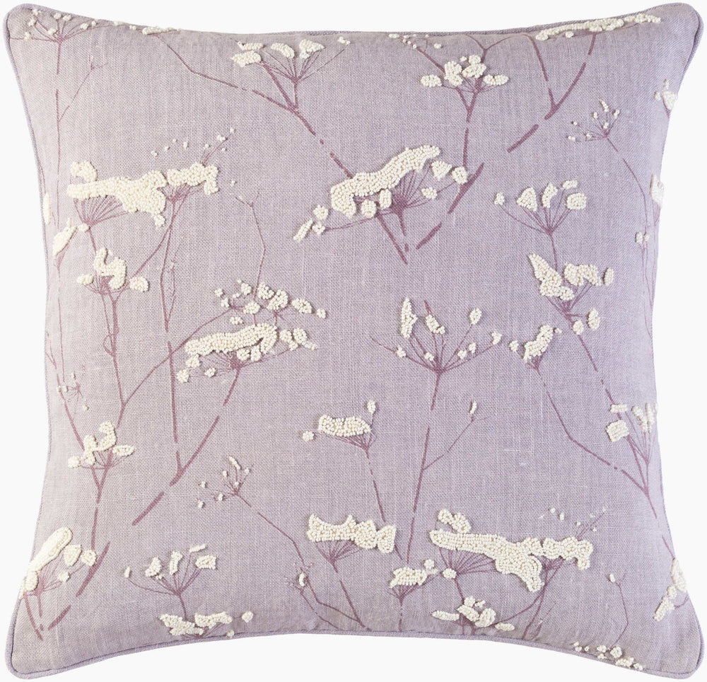 Surya Enchanted 20" X 20" Cottage-style Accent Pillow In Premium Linen For Cozy Home Decor Bliss Mauve Linen,Linen En003-2020d