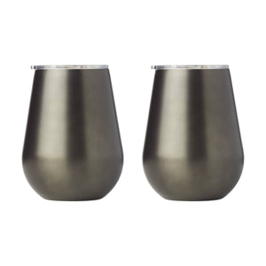 Lenox Cambridge 14 Oz Nickel Stemless Wine Tumblers, Set of 2 NO COLOR METAL 93802QTDS