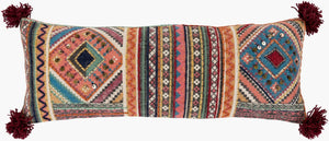Livabliss Lena Handwoven Cotton Lumbar Pillow Global Bohemian Multicolor Sofa Accent ENA001-1230P