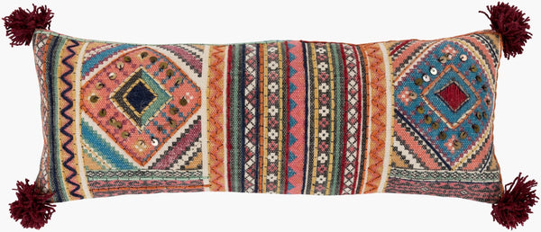 Livabliss Lena Handwoven Cotton Lumbar Pillow Global Bohemian Multicolor Sofa Accent ENA001-1230P