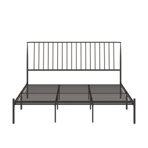 Homelegance By Top-Line Dante Metal Platform Bed with Curved Metal Headboard Dark Bronze Metal