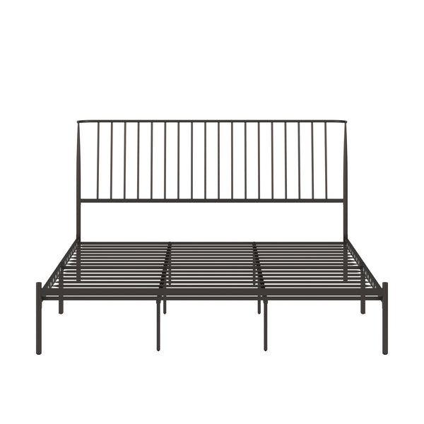 Homelegance By Top-Line Dante Metal Platform Bed with Curved Metal Headboard Dark Bronze Metal