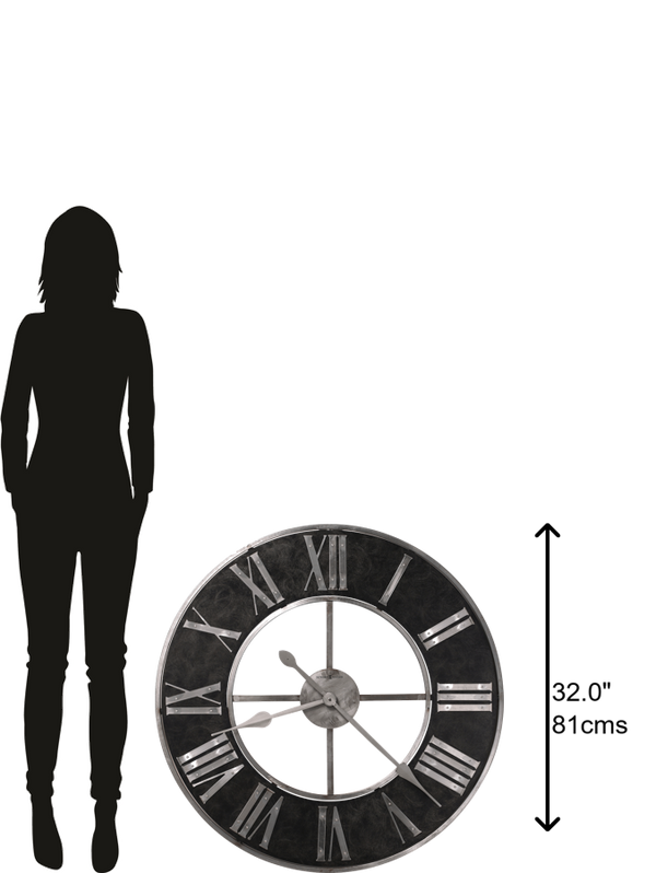 Hekman Furniture 625573 Howard Miller Dearborn Oversized Wall Clock – Industrial Steel Frame With Distressed Accents  Dearborn Wall Clock 625573